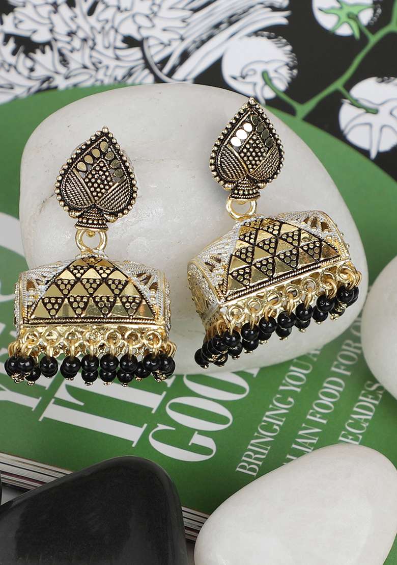 Black Brasso Earrings - Indya