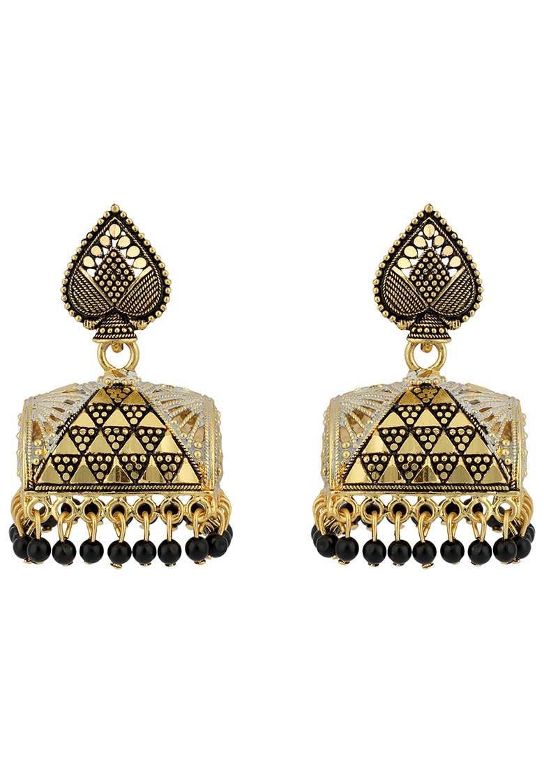 Black Brasso Earrings - Indya