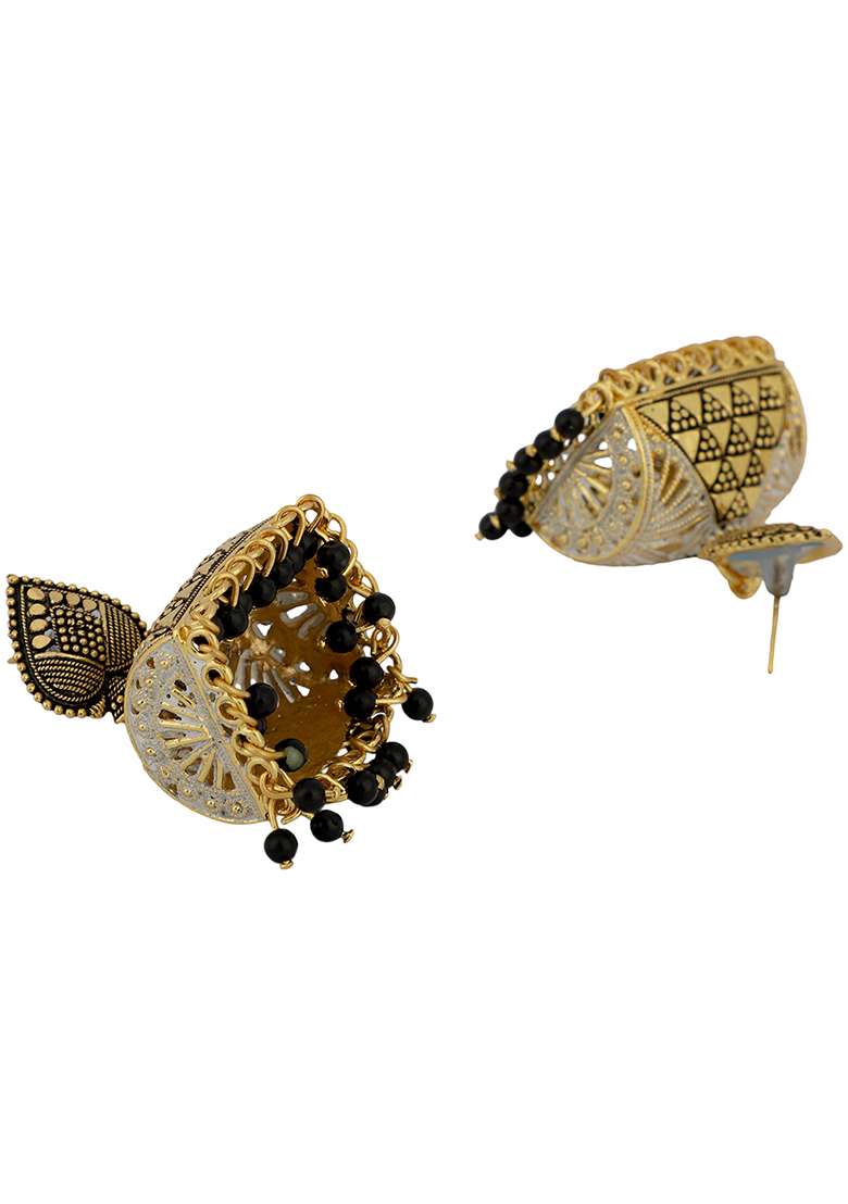 Black Brasso Earrings - Indya