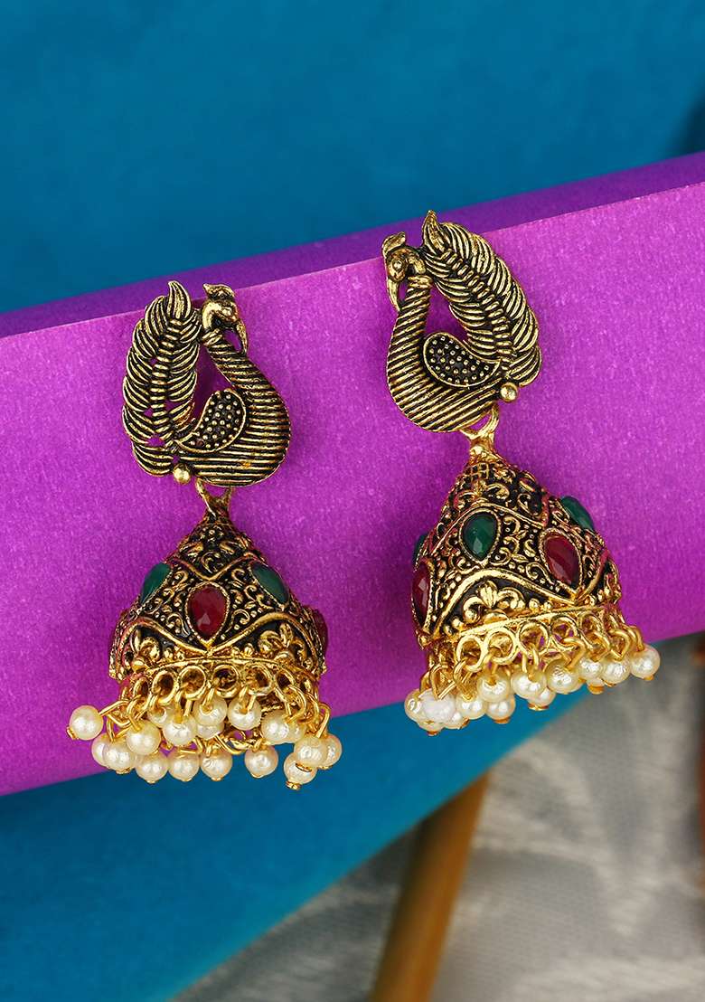 Golden Brasso Earrings - Indya