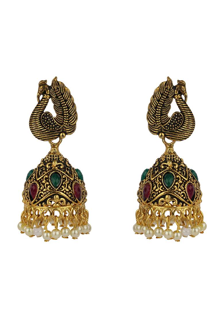 Golden Brasso Earrings - Indya