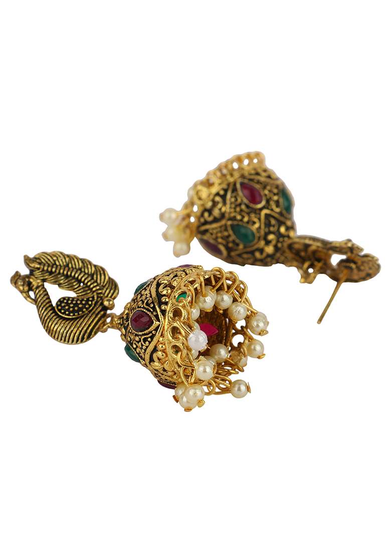 Golden Brasso Earrings - Indya