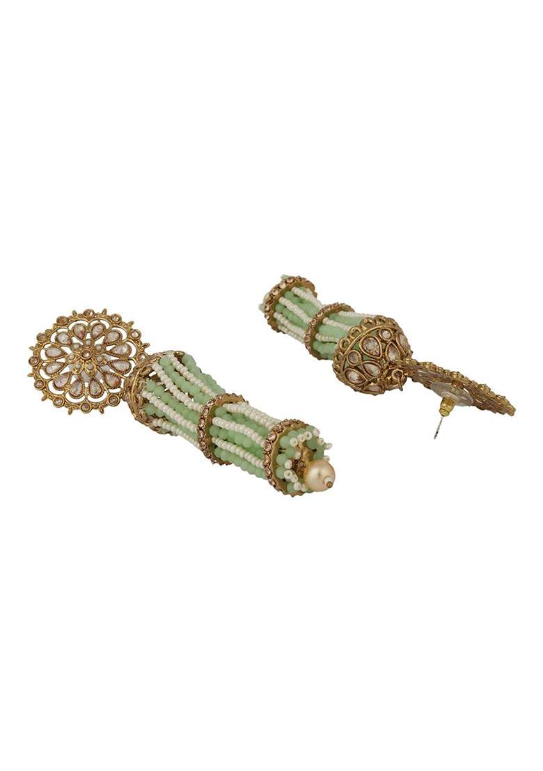 Sea Green Brasso Earrings - Indya