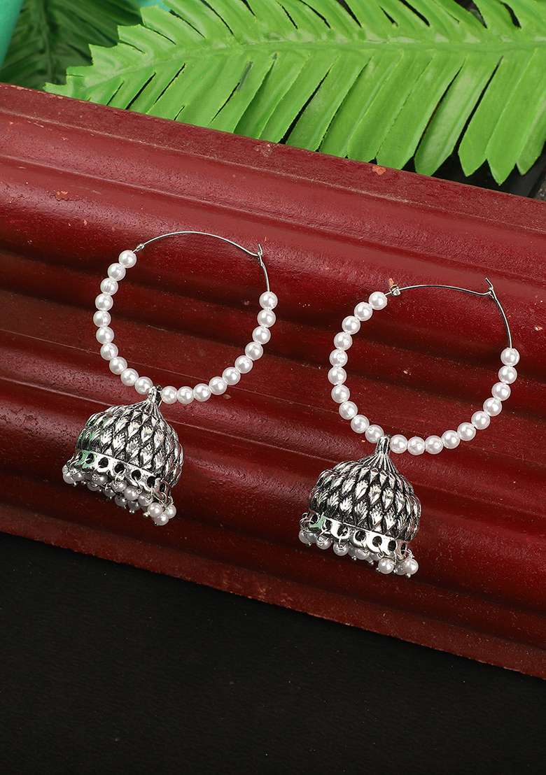 Silver Brasso Earrings - Indya