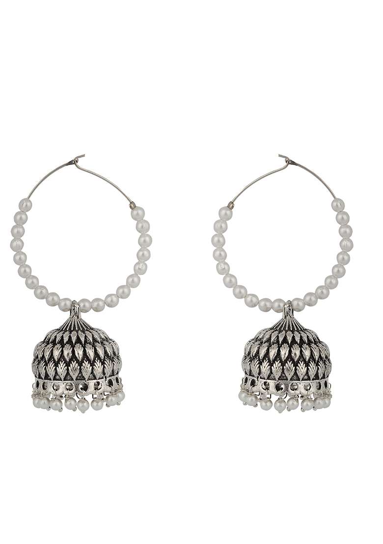 Silver Brasso Earrings - Indya