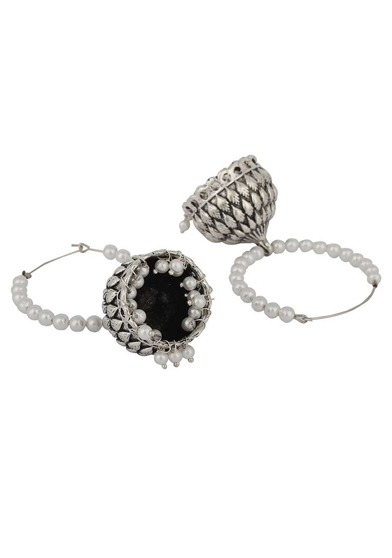 Silver Brasso Earrings - Indya