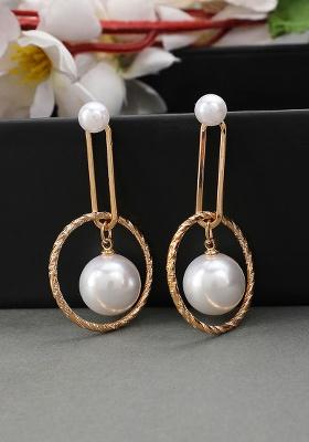 White Alloy Earrings