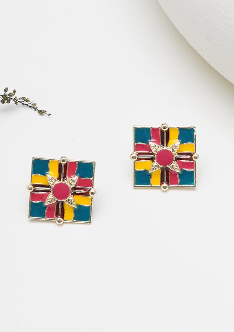 Multicolor Mixed Alloy Earring - Indya