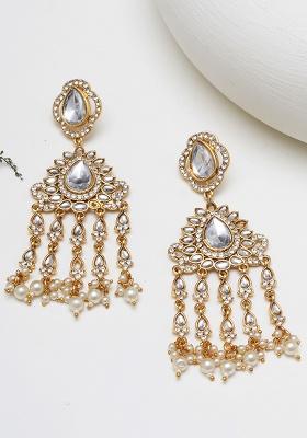 White And Golden Mixed Alloy Earring