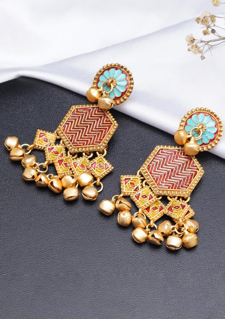 Multicolor Mixed Alloy Earring - Indya