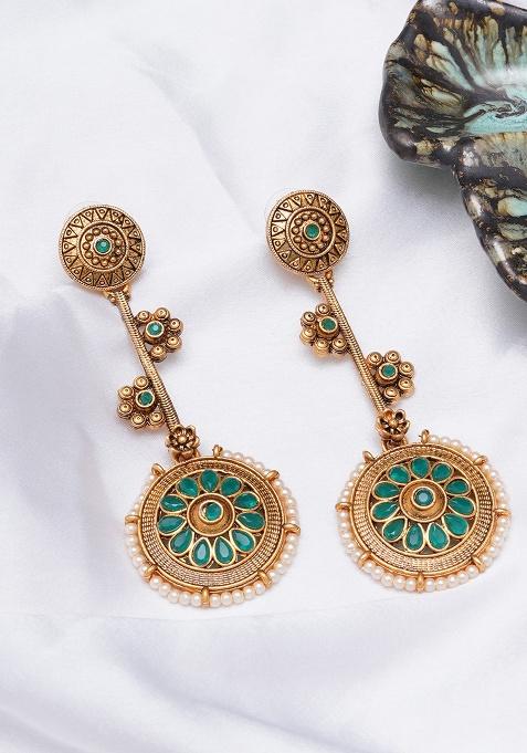 Green Mixed Alloy Earring