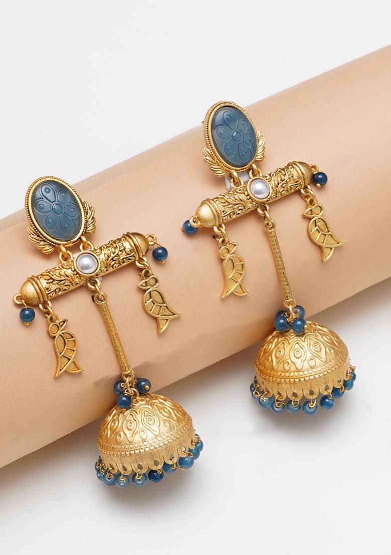 Blue Mixed Alloy Earring - Indya