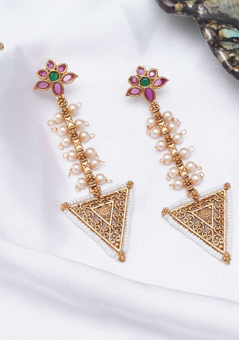 Pink Mixed Alloy Earring - Indya