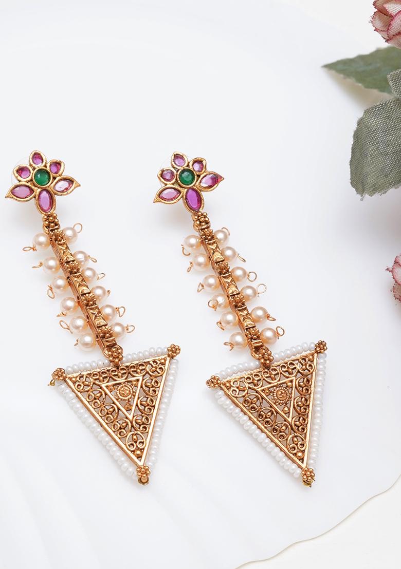 Pink Mixed Alloy Earring - Indya
