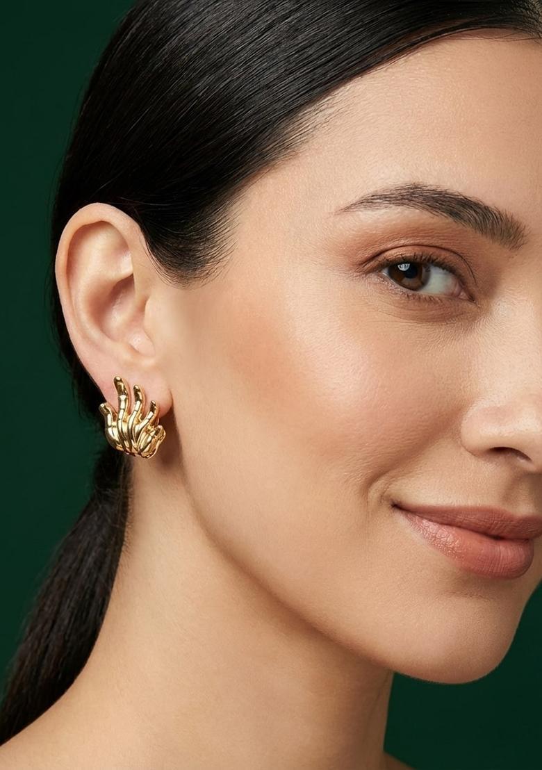 Golden Stainless Earrings Set - Indya