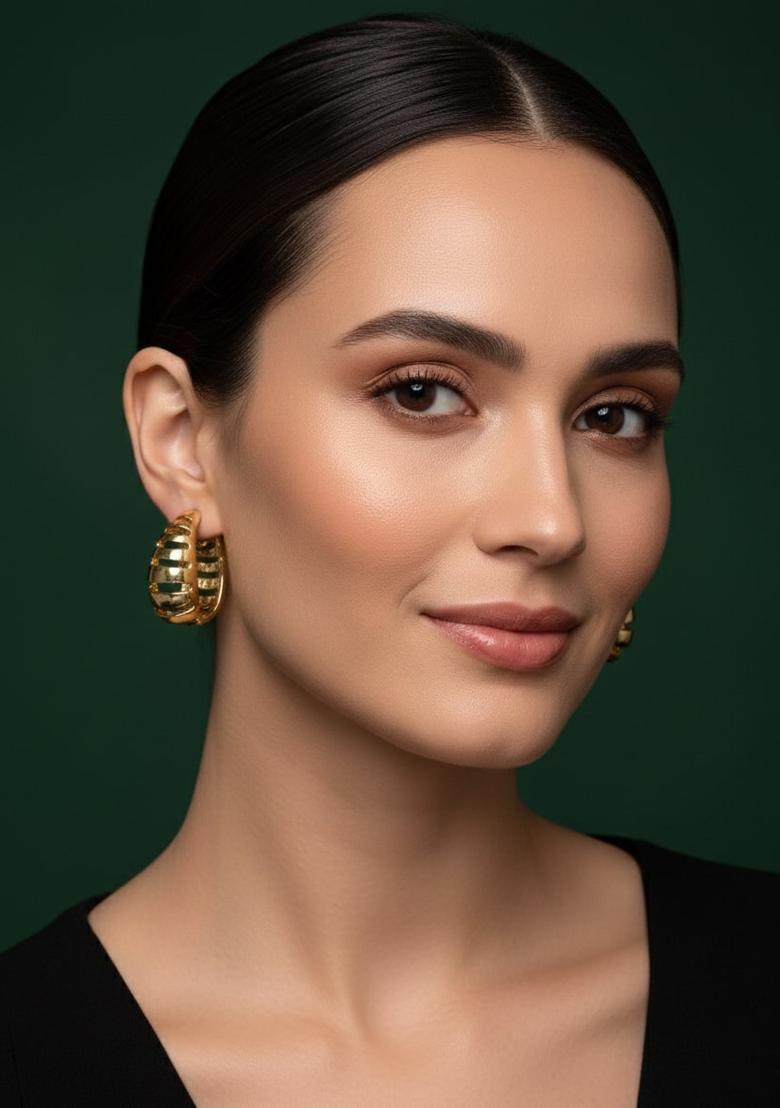 Golden Stainless Earrings Set - Indya