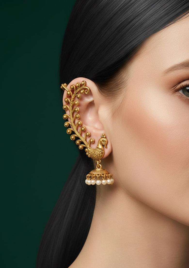 Golden Stainless Earrings Set - Indya