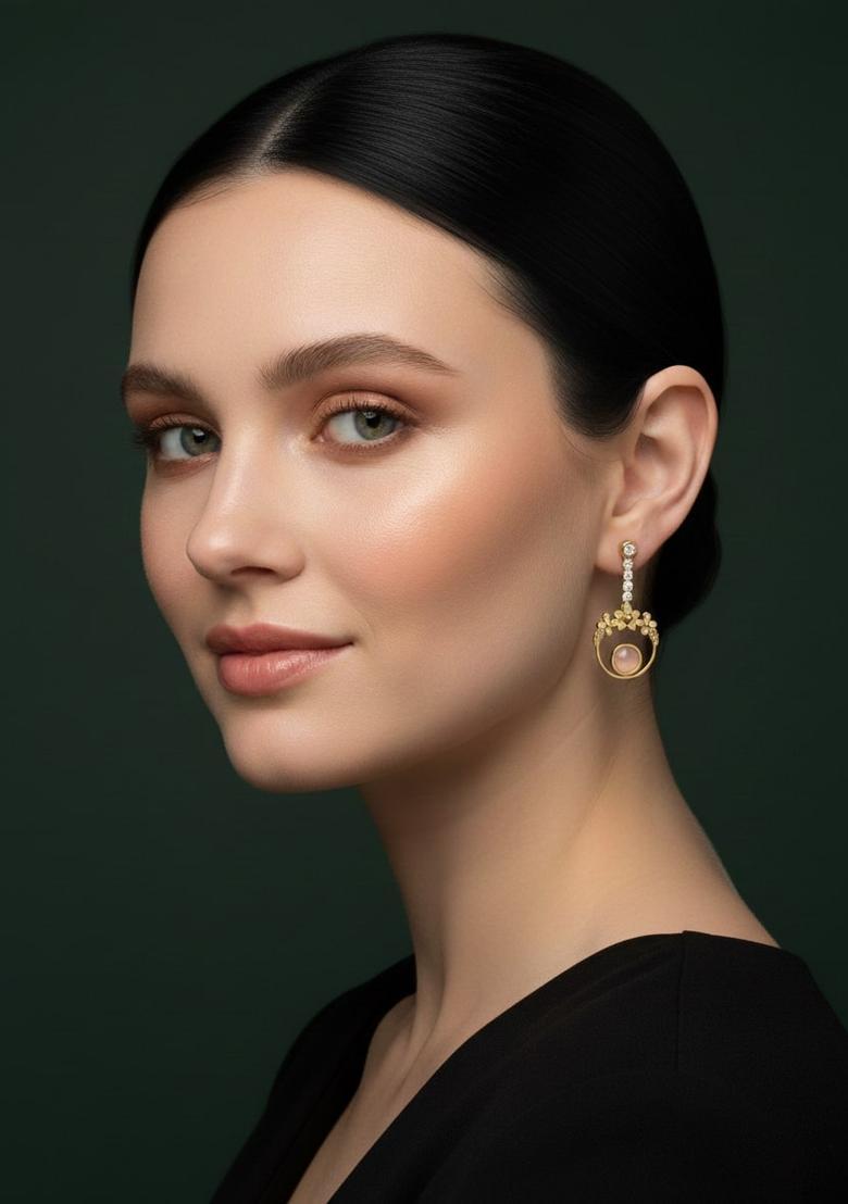 Golden Stainless Earrings Set - Indya