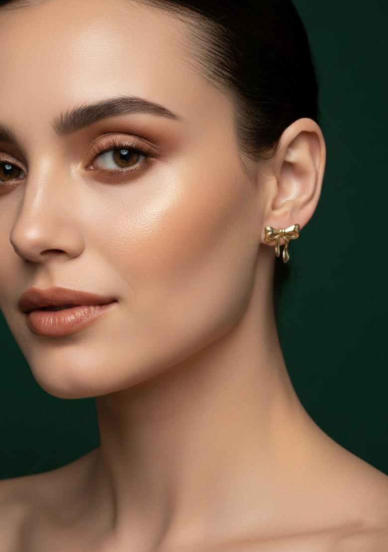 Golden Stainless Earrings Set - Indya