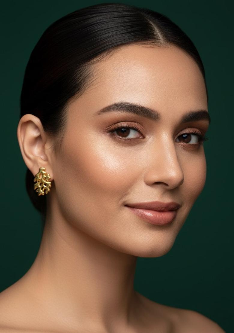 Golden Stainless Earrings Set - Indya