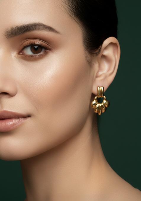 Golden Stainless Earrings Set
