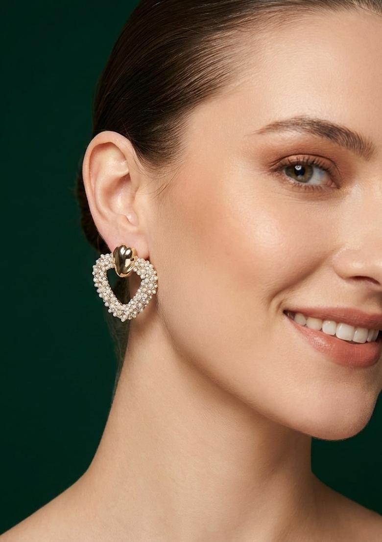 Golden Stainless Earrings Set - Indya