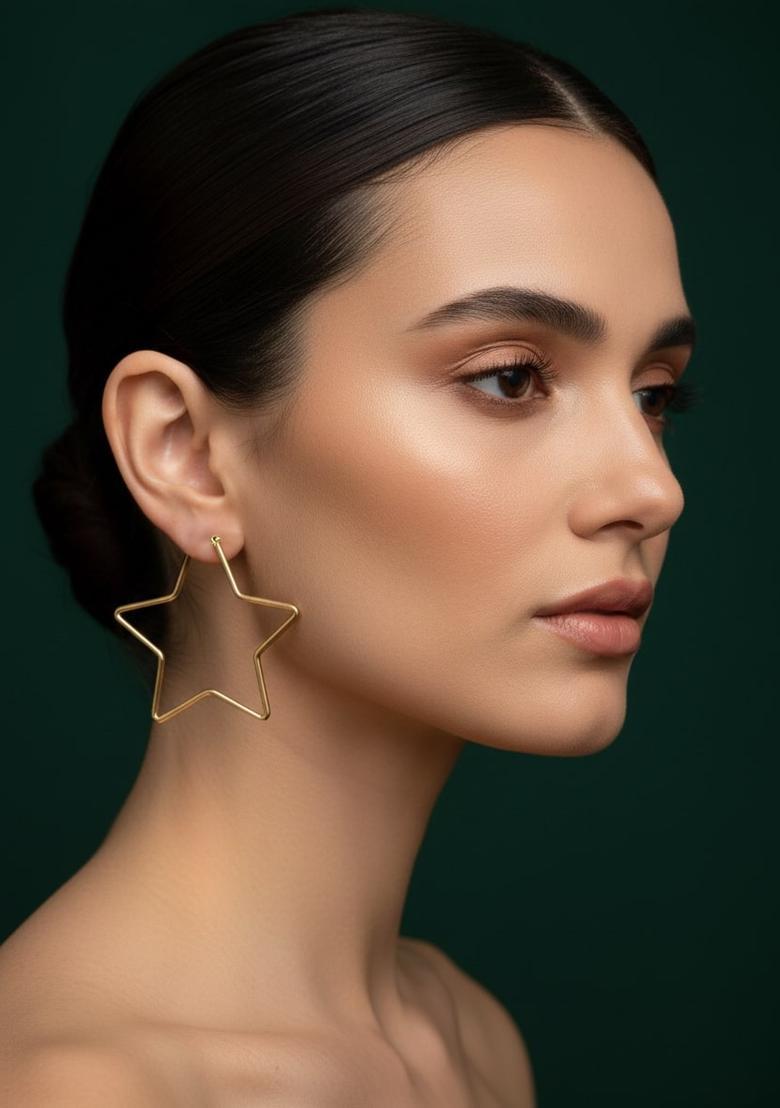 Golden Stainless Earrings Set - Indya