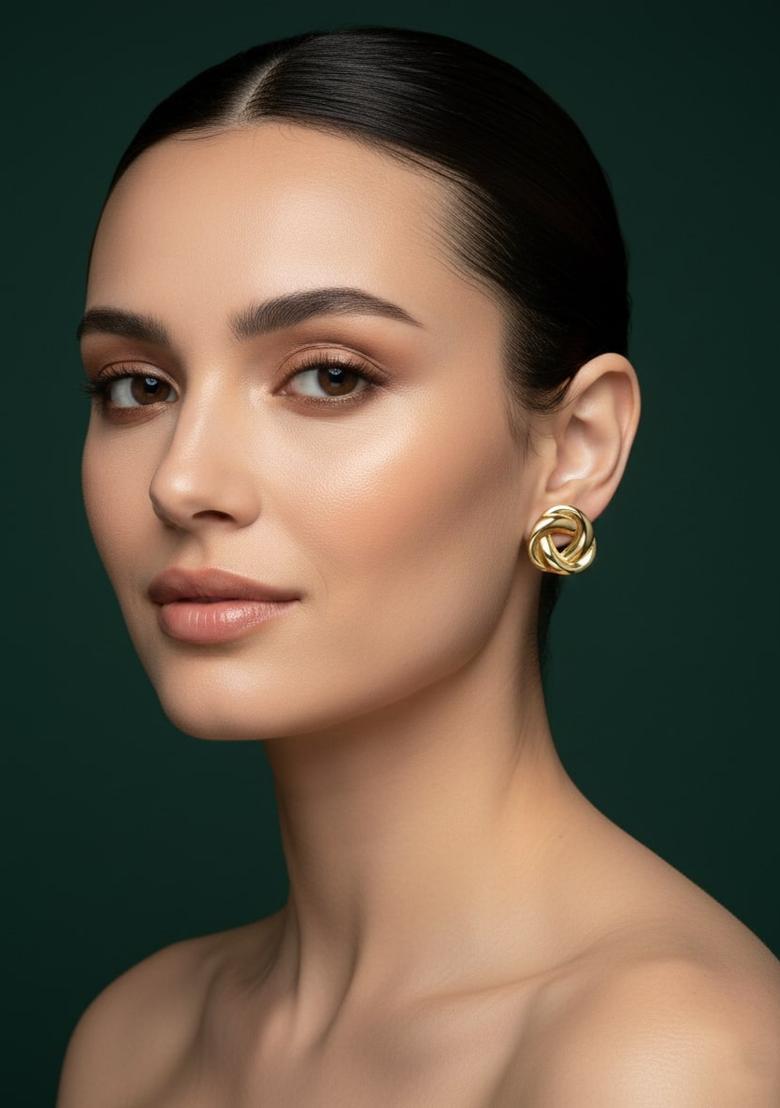 Golden Stainless Earrings Set - Indya