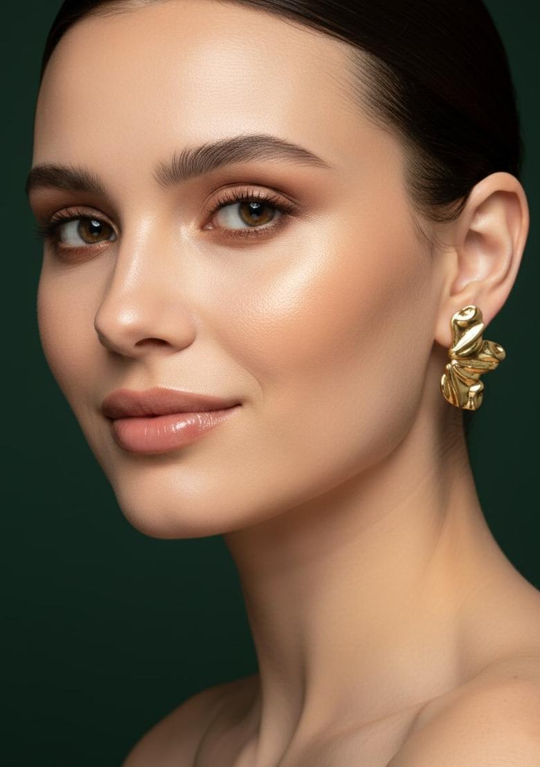 Golden Stainless Earrings Set - Indya