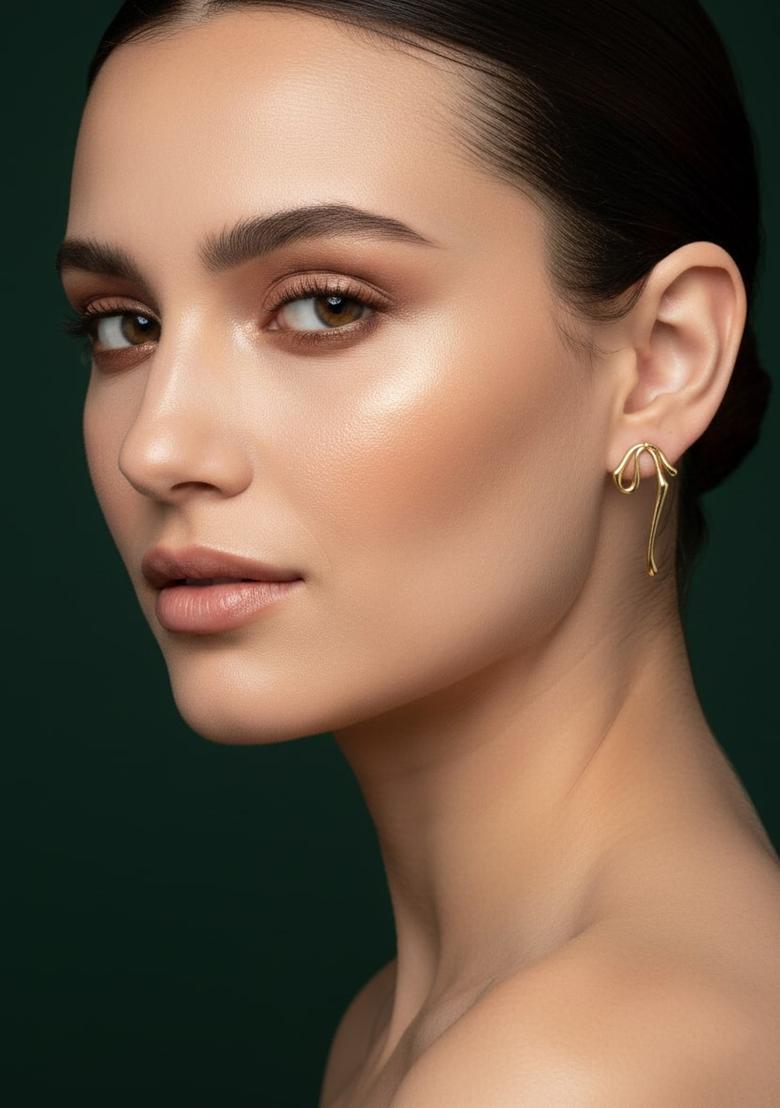 Golden Stainless Earrings Set - Indya