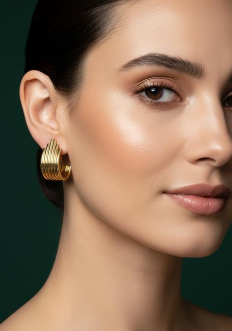 Golden Stainless Earrings Set