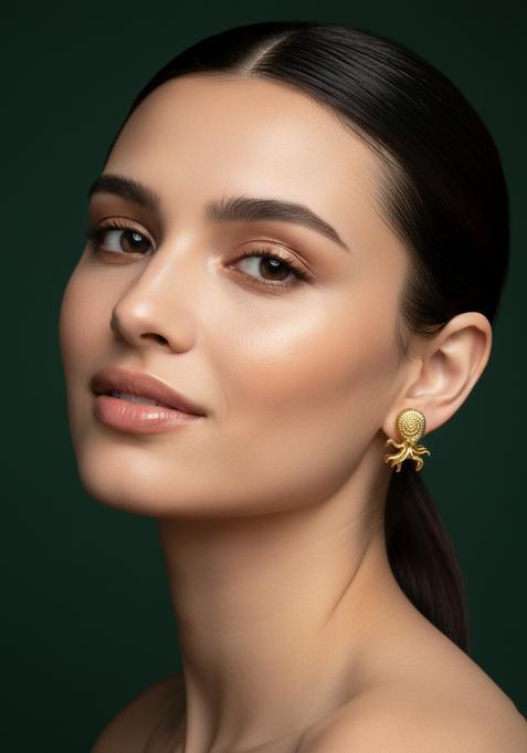 Golden Stainless Earrings Set