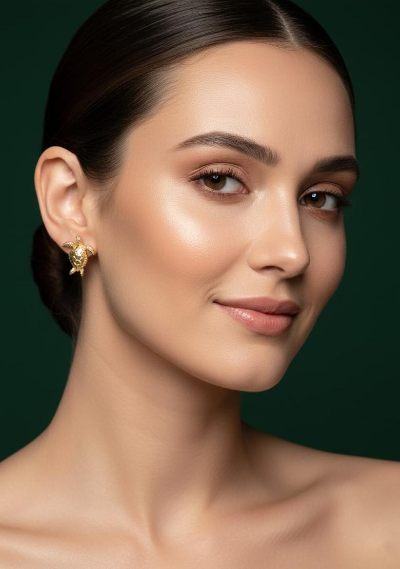 Golden Stainless Earrings Set - Indya