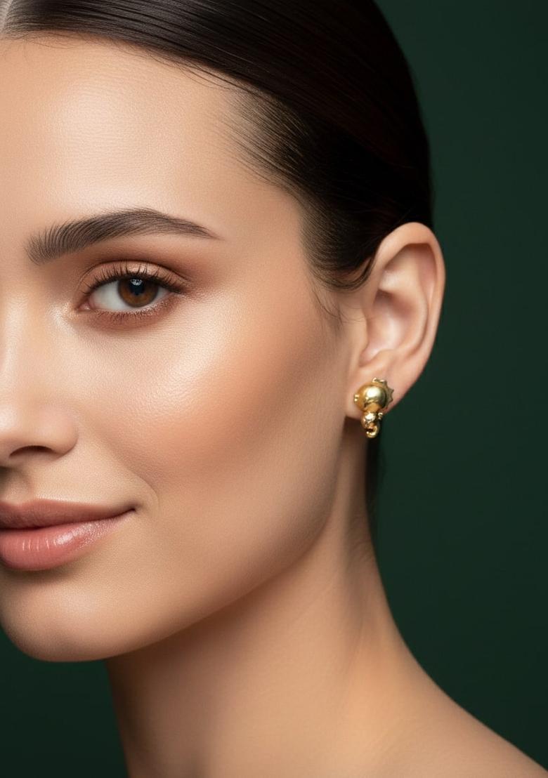Golden Stainless Earrings Set - Indya