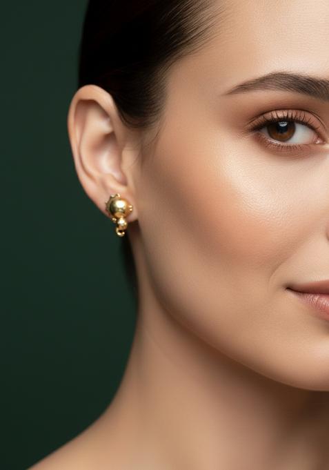 Golden Stainless Earrings Set