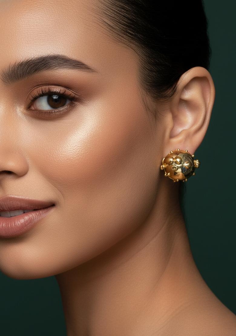 Golden Stainless Earrings Set - Indya