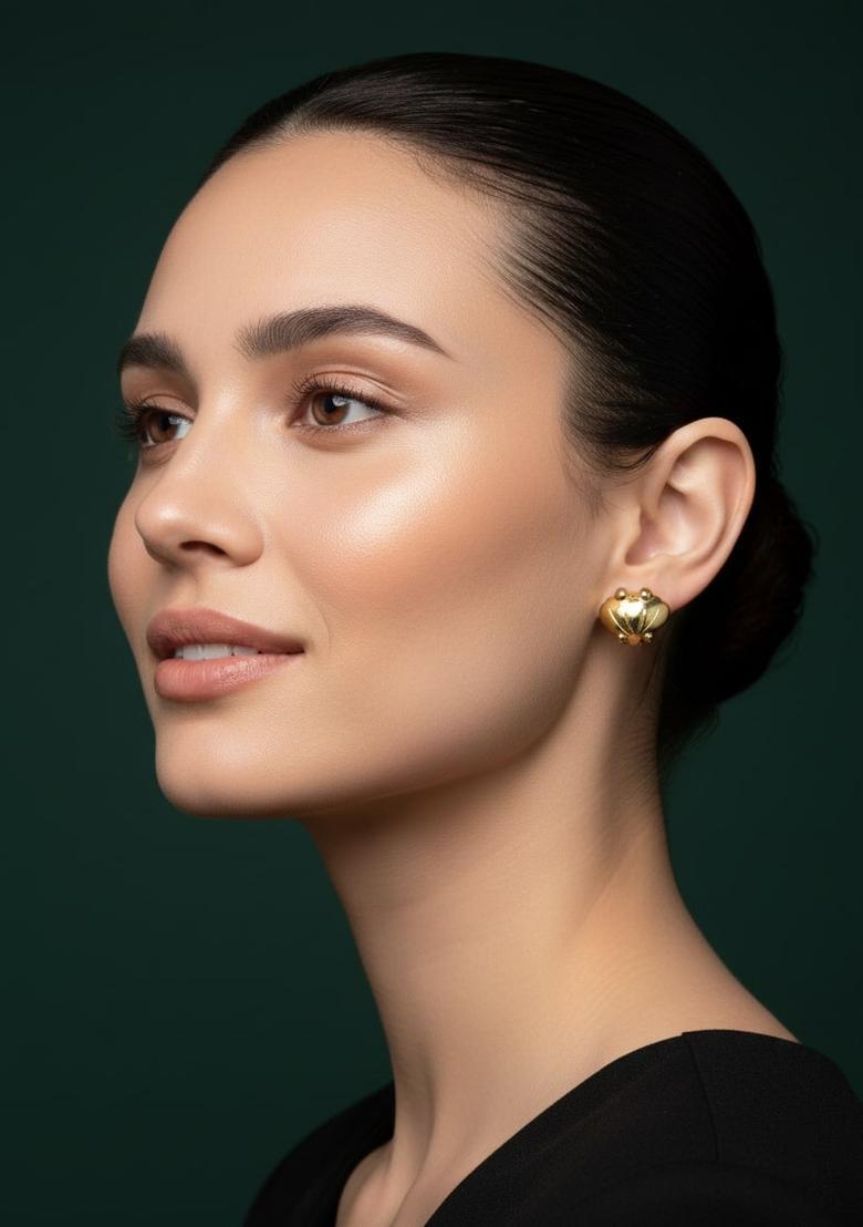 Golden Stainless Earrings Set - Indya