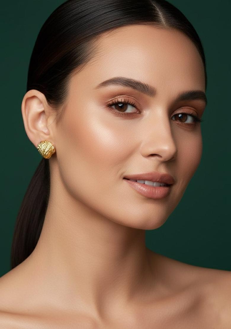 Golden Stainless Earrings Set - Indya