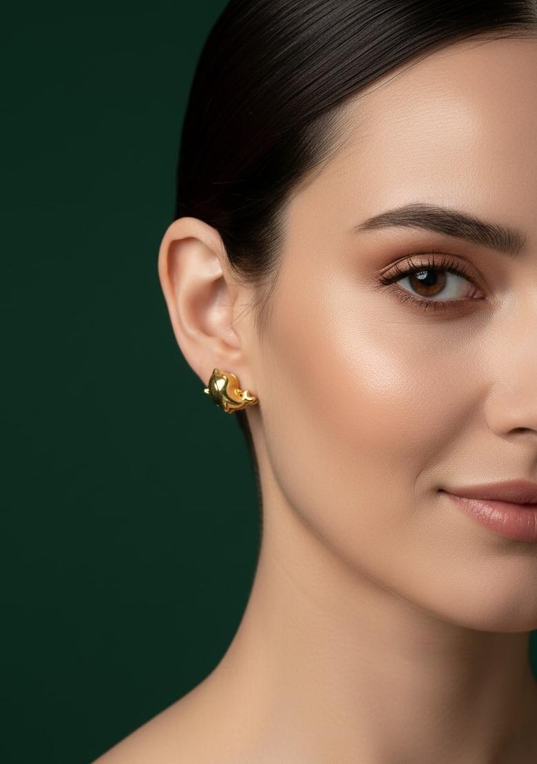 Golden Stainless Earrings Set - Indya