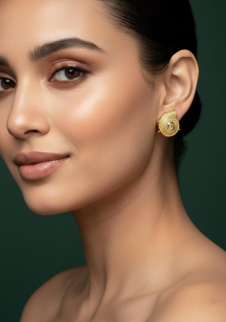 Golden Stainless Earrings Set - Indya