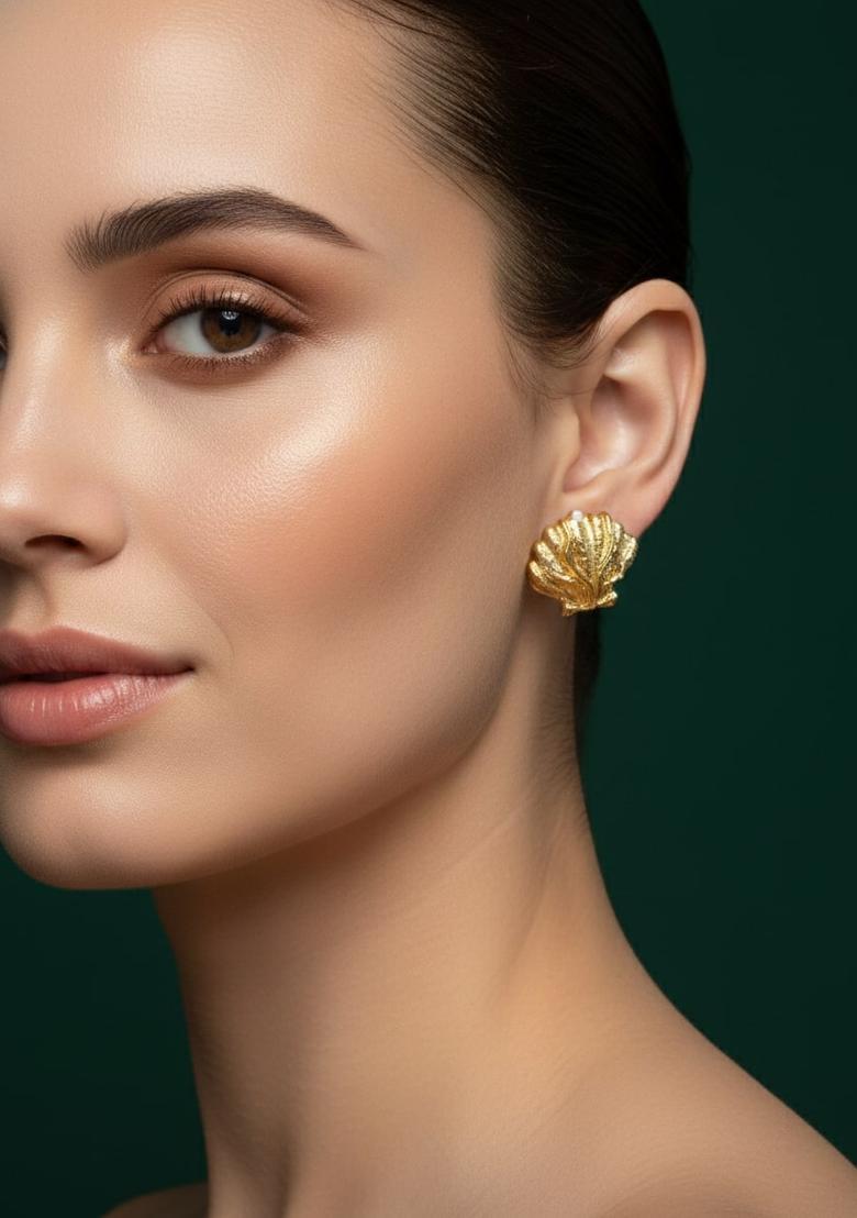 Golden Stainless Earrings Set - Indya