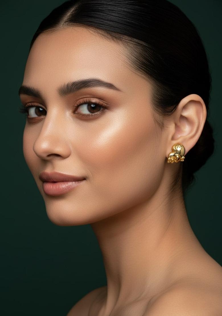 Golden Stainless Earrings Set - Indya