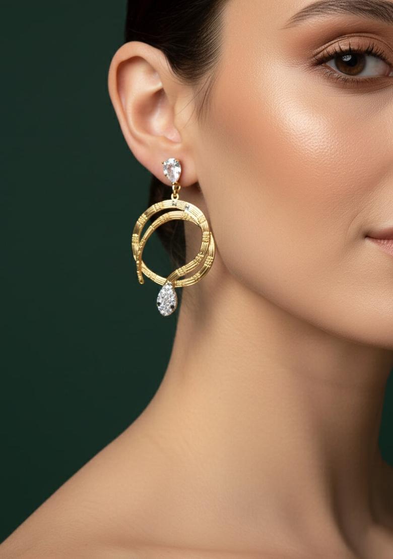Golden Stainless Earrings Set - Indya