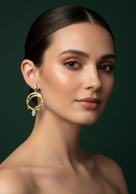 Golden Stainless Earrings Set