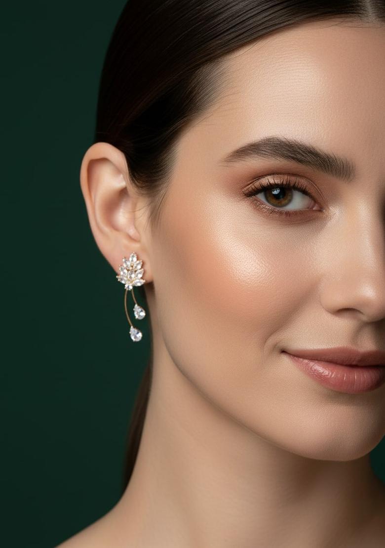 Golden Stainless Earrings Set - Indya