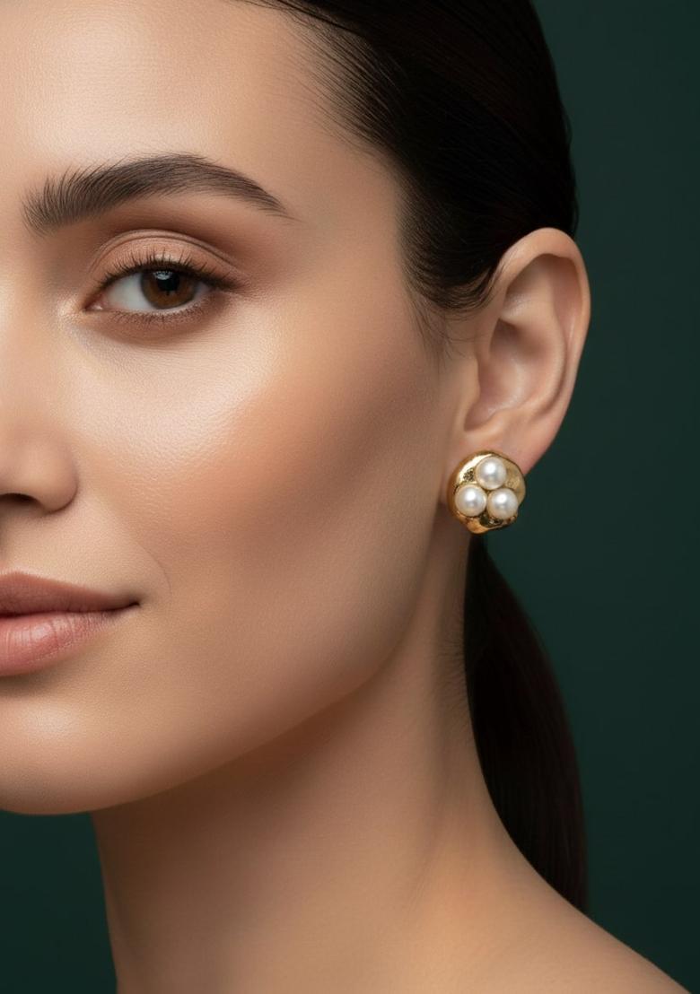 Golden Stainless Earrings Set - Indya
