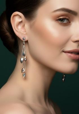 Silver Stainless Earrings Set
