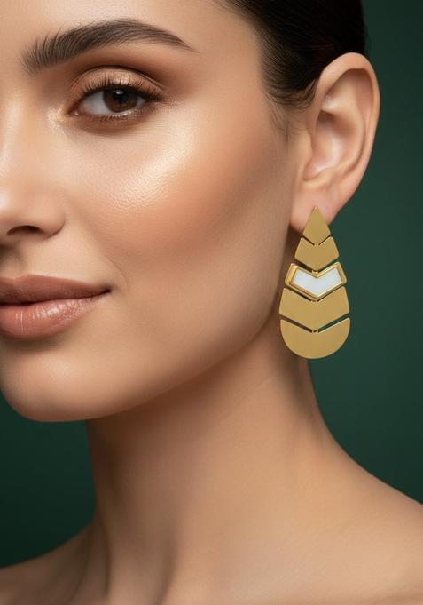 Golden Stainless Earrings Set