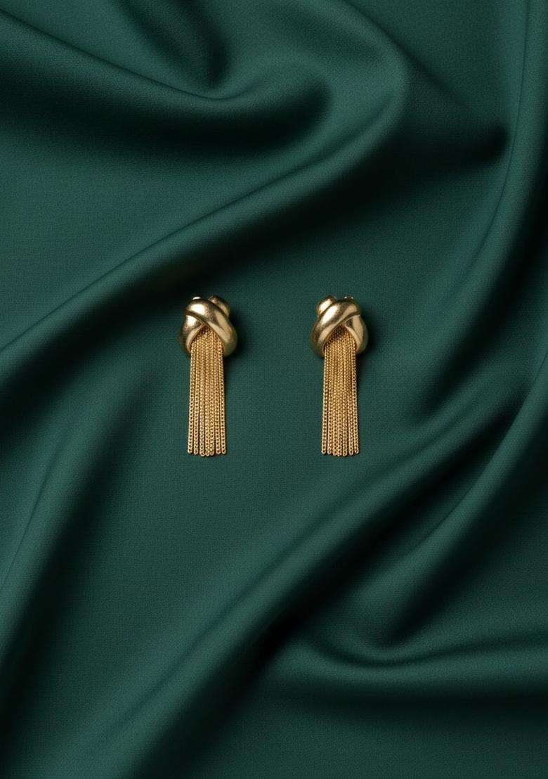 Golden Stainless Earrings Set - Indya