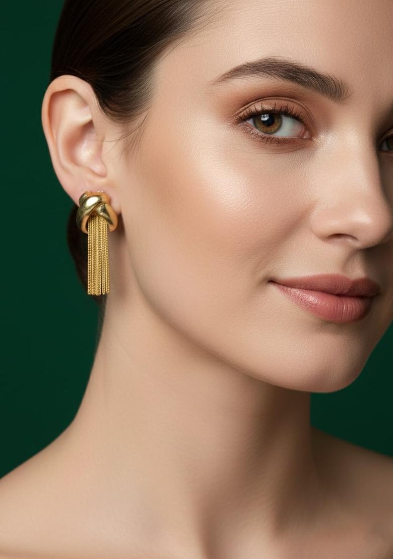 Golden Stainless Earrings Set - Indya